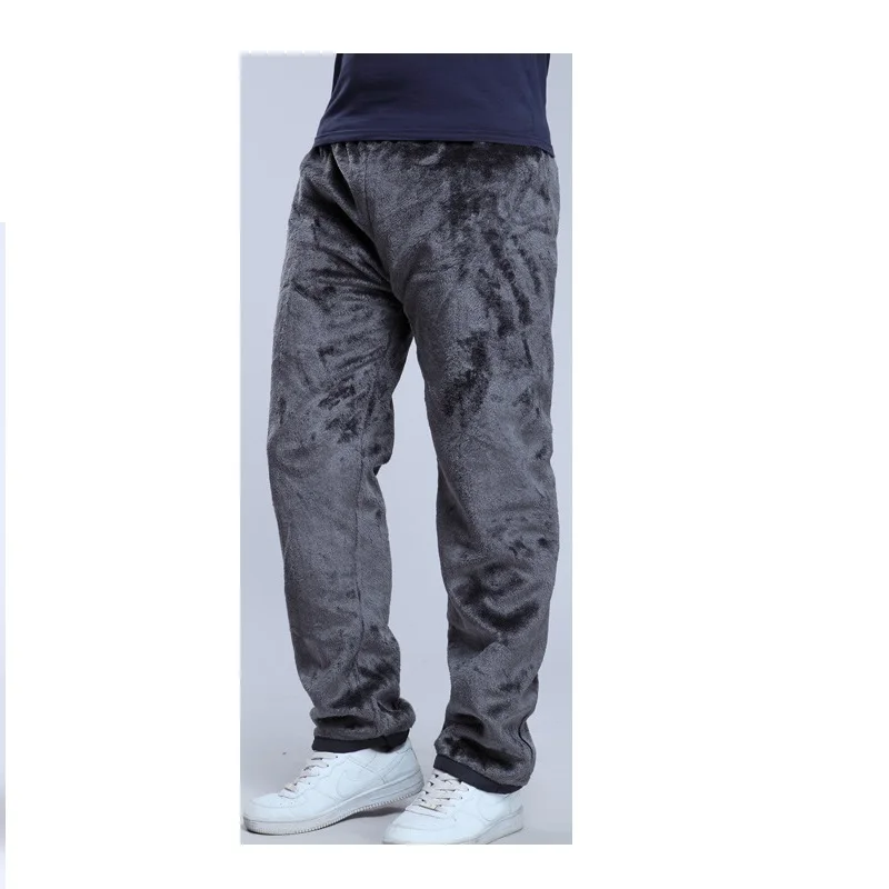 Флисовые плотные штаны для мужчин; зимние брюки; бархатные теплые прямые теплые мужские шерстяные брюки; плотные брюки на молнии; мужские брюки для бега