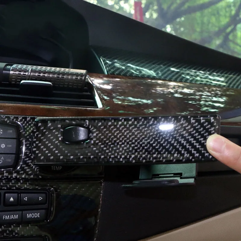 Углеродное волокно автомобильный Стайлинг Co-pilot держатель стакана воды панель декоративная Накладка для BMW 5 серии E60 2005-10 интерьерные наклейки