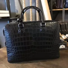 Натуральная кожа крокодила мужская деловая сумка для ноутбука, мужчин коричневой крокодиловой кожи живота мужчин портфель сумка передний клапан