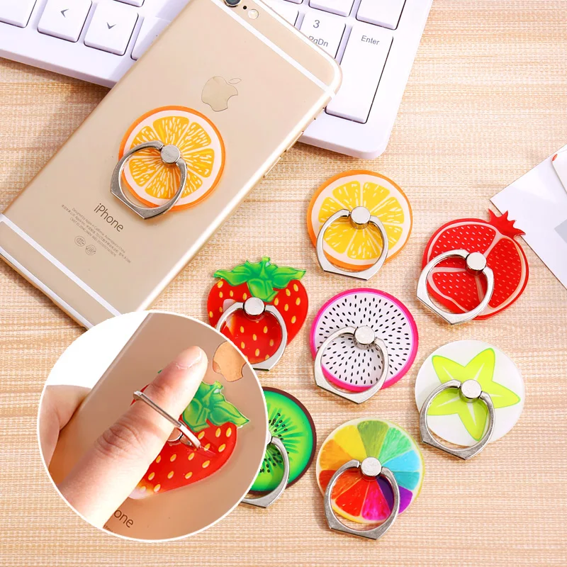 Ring Stent Kickstand Safe Secure Grip Fruit style Mobile phone bracket Sticker plate general | Дом и сад