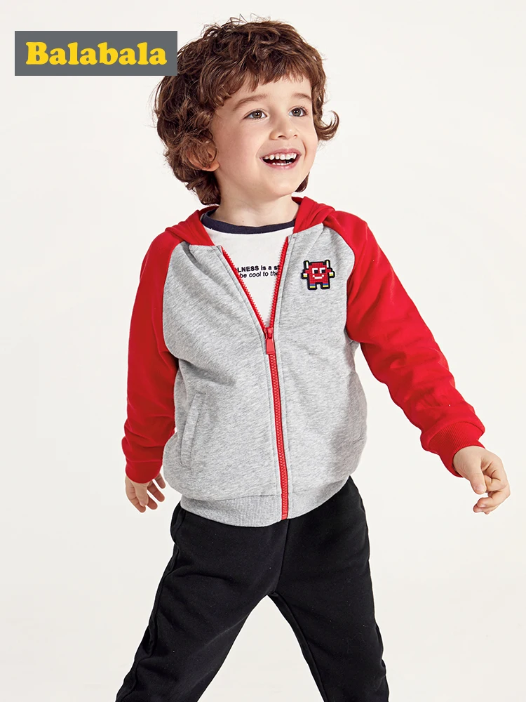 Online Balabala Kids Boy 2 Piece gráfico Full zip Hoodie Jacket + Pull On Pants Set niños niño primavera otoño ropa conjunto