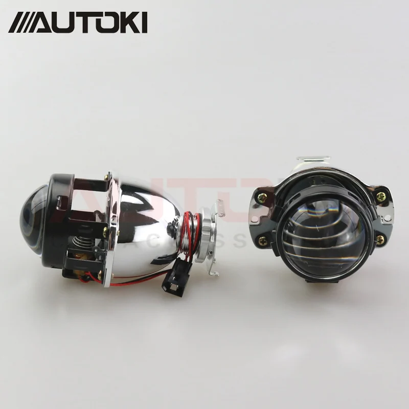 Autoki 2 шт./лот Autoki 1,8 дюймов Мини HID Биксеноновые линзы проектора+ кожухи LHD RHD для автомобильных фар H1 H4 H7 H11 9005 9006