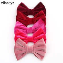 Lazos para el pelo de terciopelo para niña, accesorios para el cabello de 5 ", con/sin Clips, para otoño e invierno, 1 unidad