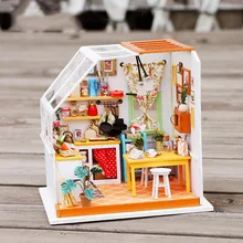 1:12 миниатюра Деревянный DIY кукольный домик с мебелью миниатюрный кухонный пазл игрушка модельные наборы игрушки-вкусная кухня Джейсона