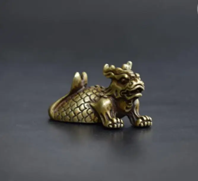 Copper Satue Collection archaize brass dragon fish small statue | Дом и сад