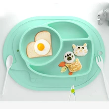 Elephant Silicone One-piece Plate Sucker Bowl Baby Dishes Children's Dishes Baby Food Baby Feeding Kids Plate Children's Plate