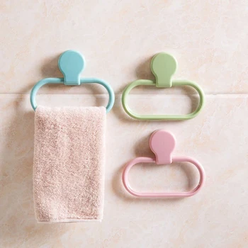 

Useful Self adhesive towel ring Round Shape Wall Mounted Washcloth Holder Hanger Bathroom Accessories Home Decoration