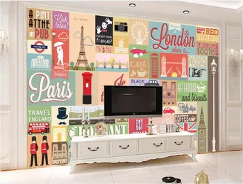

WDBH custom mural 3d wallpaper European architectural stamps retro decoration painting 3d wall murals wallpaper for living room