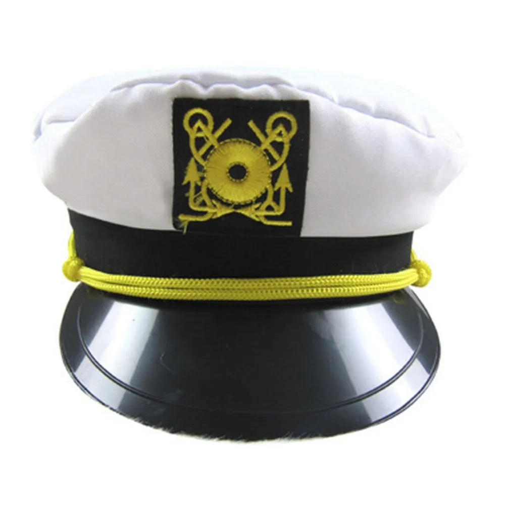 Vintage White Adjustable Skipper Sailors Navy Military Hat