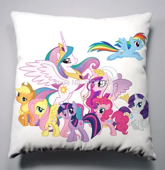 

Anime Manga My Little Pony Rainbow Horse Silk Pillowcase 40x40cm Pillow Case Cover Seat Bedding Cushion 003