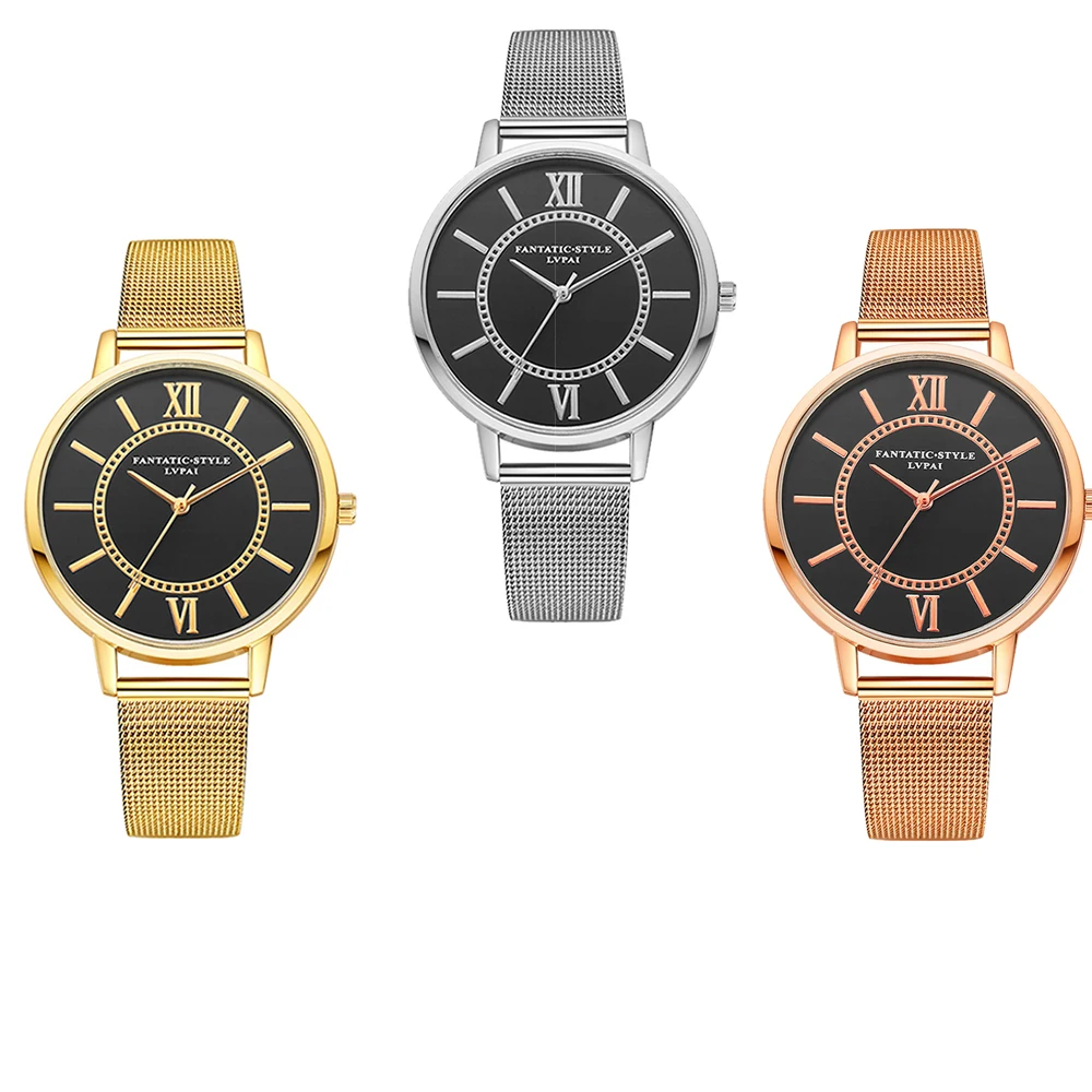 

2019 New Fashion Watch Roman Dial Watch Women Stainless Steel Non-waterproof Watch Super Slim Mesh Belt Clock Lady Gift Watch