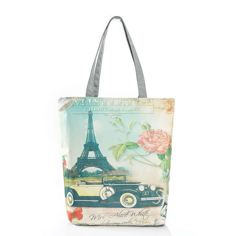 Buy Canvas Printing Paris Eiffel Tower Shoping Bag