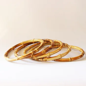 

Size 15 cm Nature Color O Shape of Bamboo Purse Handle DIY Obag Handbag Accessories Bag Parts Hanger Frame Bamboo Bag Handle