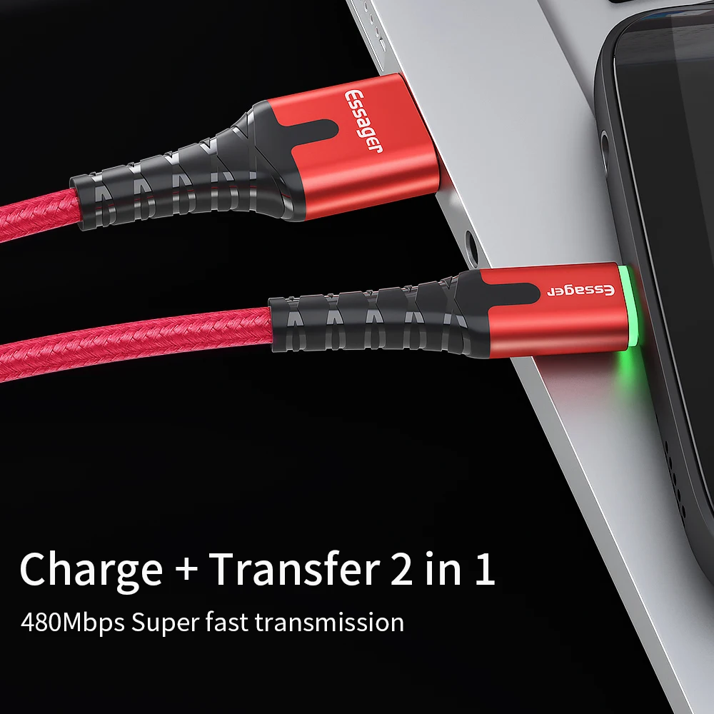 Essager LED المصغّر usb كابل بيانات الشحن السريع سلك الحبل 2 m 3 m سلك Microusb كابل الشاحن لسامسونج Xiaomi LG شاحن هاتف محمول يعمل بنظام تشغيل أندرويد Essager LED المصغّر usb كابل بيانات الشحن السريع سلك الحبل 2 m 3 m سلك Microusb كابل الشاحن لسامسونج Xiaomi LG شاحن هاتف محمول يعمل بنظام تشغيل أندرويد