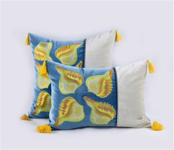 No 6 Европейский чехол для подушек Hippocampus/Conch/Shell вышивка Cojines Decorativos Para Диван Декоративные роскошные подушки, 1 шт - Цвет: No 6