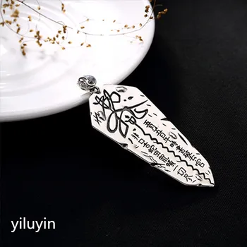 

KJJEAXCMY Fine jewelry S990, hollowed out, clover flowers, riches and fringes, pure silver Thai silver sweater chain pendant