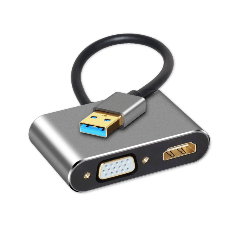 USB3.0 к HDMI VGA адаптер HD 1080P мульти-дисплей 2в1 USB конвертер аудио видео кабель для