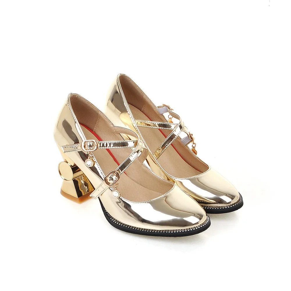 De Dames 32 Argenté light Gold Bout Talons Simples Mode Femmes 44 Printemps Asumer Grande Automne Taille Purple Boucle Or Haute Chaussures Carré silver f0wfE