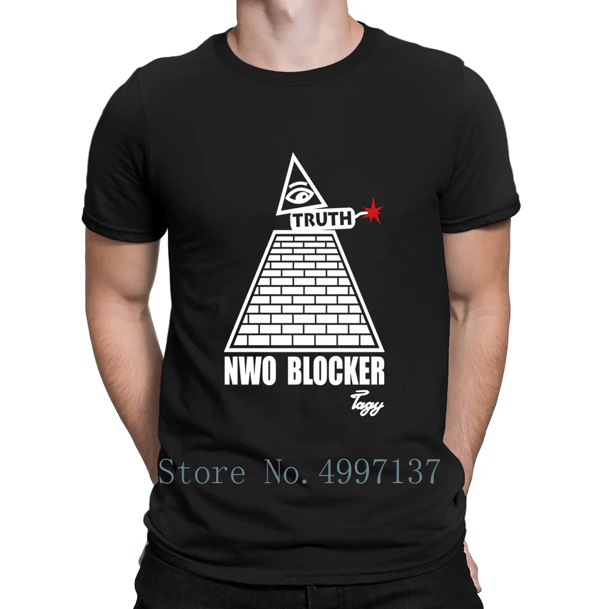Illuminati Tagy Nwo блокатор Футболка 100% хлопок против морщин S-3xl настроить семья повседневная одежда весна осень рубашка