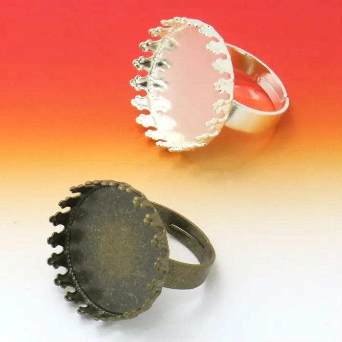 Laliva Accessories 20pcs//lot 316L Stainless Steel Ring Settings 6-25mm Inner Size Ring Round Blank Cabochon Base Trays DIY Jewelry Making Findings Color: as Photo, Size: 25mm 10pcs