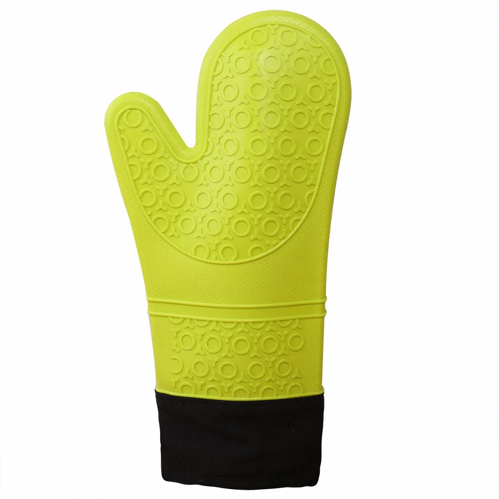 Длинные хлопковые нескользящие силиконовые перчатки для микроволновой печи, домашние изоляционные перчатки, 4 цвета на выбор