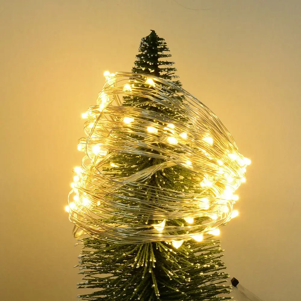 

10m Copper Silver Wire LED String lights Waterproof lighting For Fairy Christmas Tree Decoration Good Romantic Christmas Gift