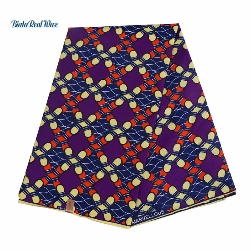 

100% Polyester Wax Prints Fabric New Hollandais Wax Ankara Fabric 6 yards African Fabric for Patchwork Dress FP6020