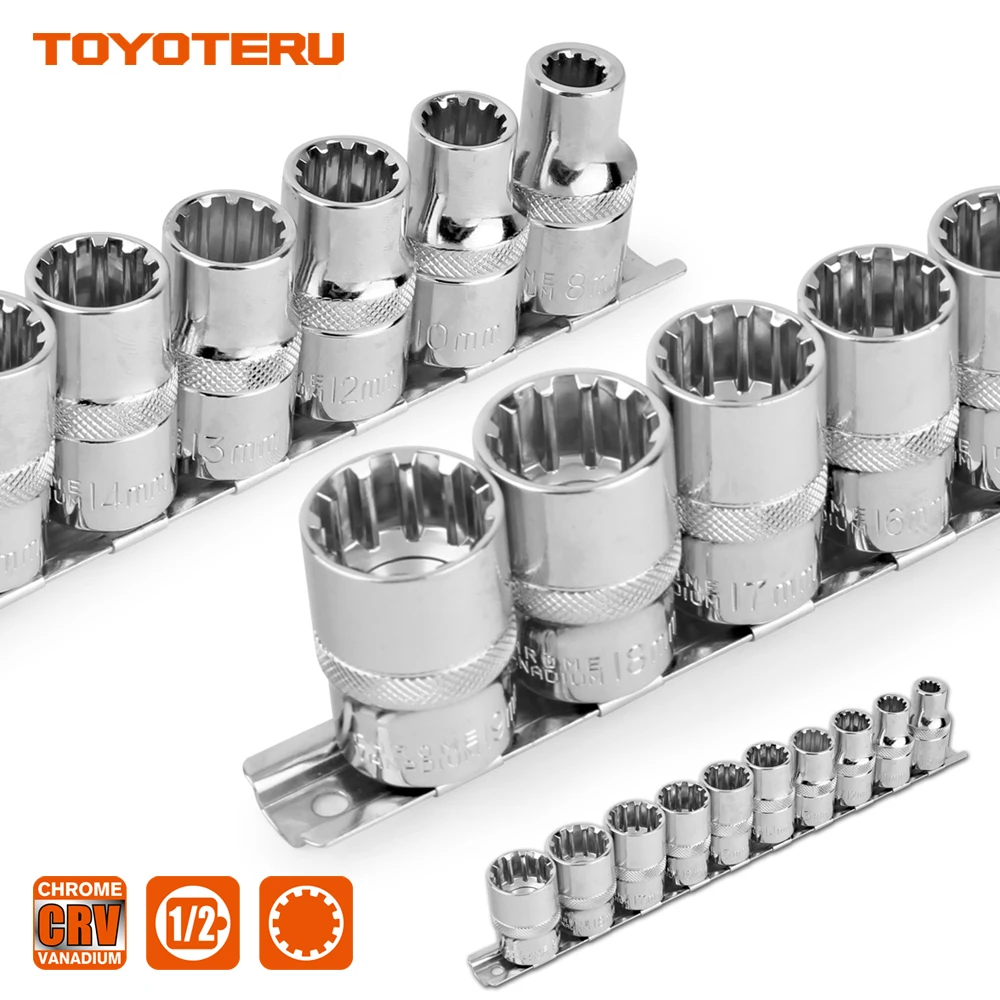 10PCS Gear Lock Sockets Wrench Auto Repair Tool Hand Tool Set Socket