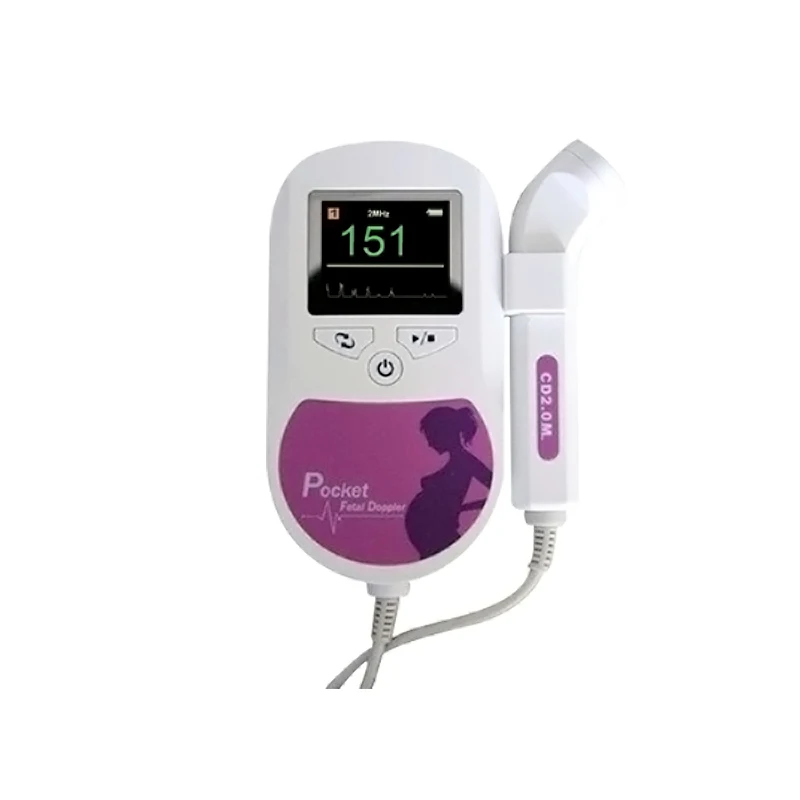 

Free Shipping CE FDA Prenatal Fetal Detector Baby Target Heart beat Monitor with 2M probe Plum Fetal doppler /baby doppler FHR