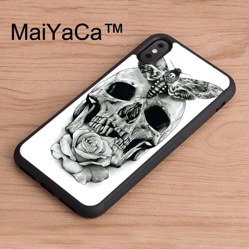 Buy MaiYaCa Skull Rose Tattoo Sketch Case For iphone X