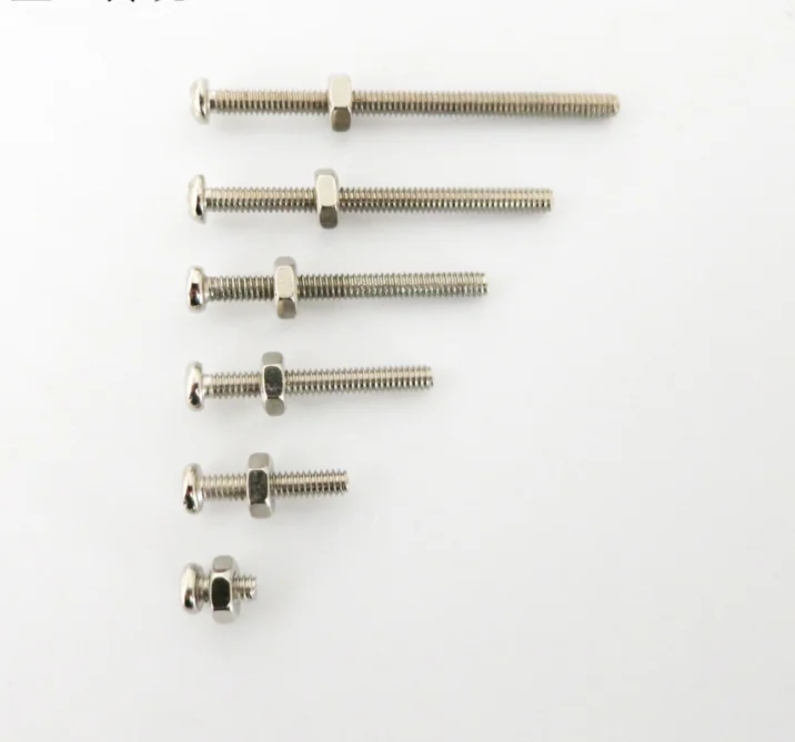 

10sets, Round head Across Metric Thread M2*4mm /10mm /16mm / 20mm /25mm/30mm Stainless Steel Model High Strength Screw Nut Bolts