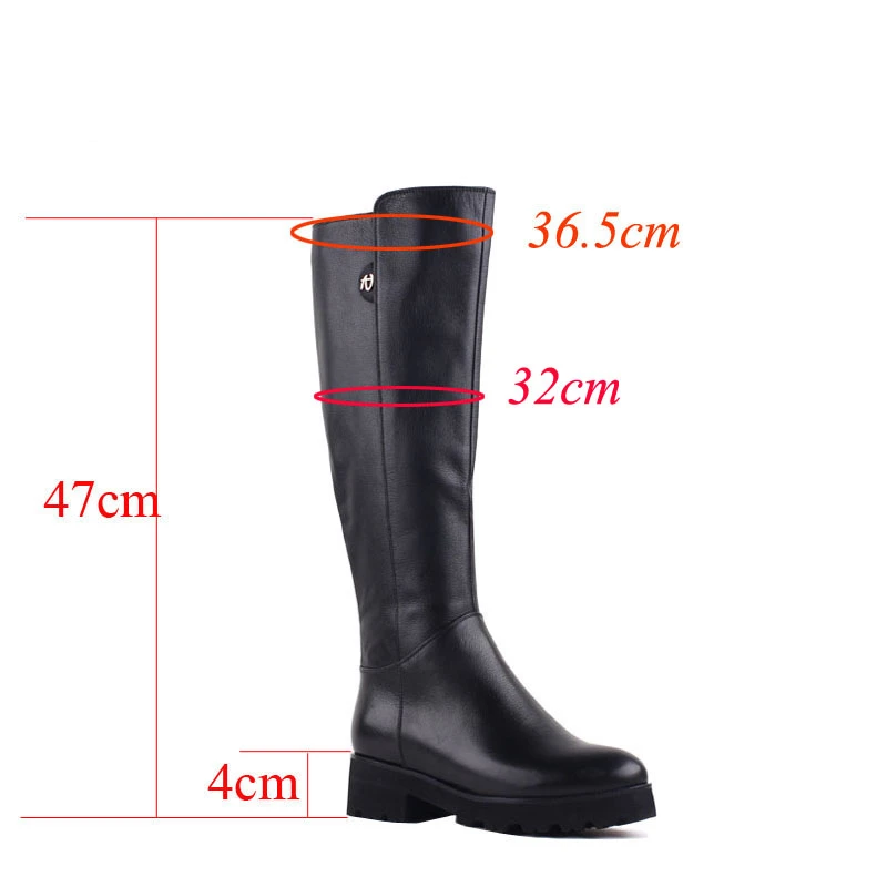 

Bacia New Genuine Leather Boots Knee-High Winter Boots For Women Warm Wool Fur Shoes,Complimentary high quality silk stockings