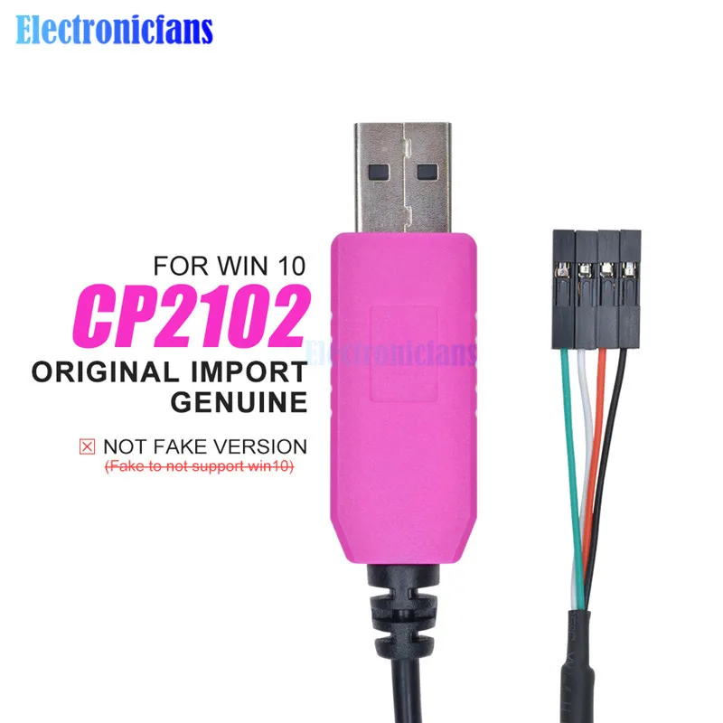 

Original CP2102 USB to TTL Serial Cable Download Line Converter Cable 1M 4PIN Compatible for Win 7 8 10 for Arduino Raspberry Pi