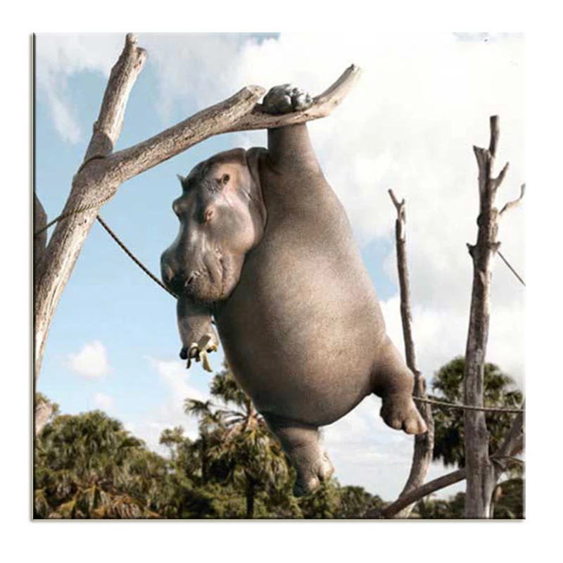 Diamond Painting Hippo DIY 3D Diamond Embroidery Cartoon Animals