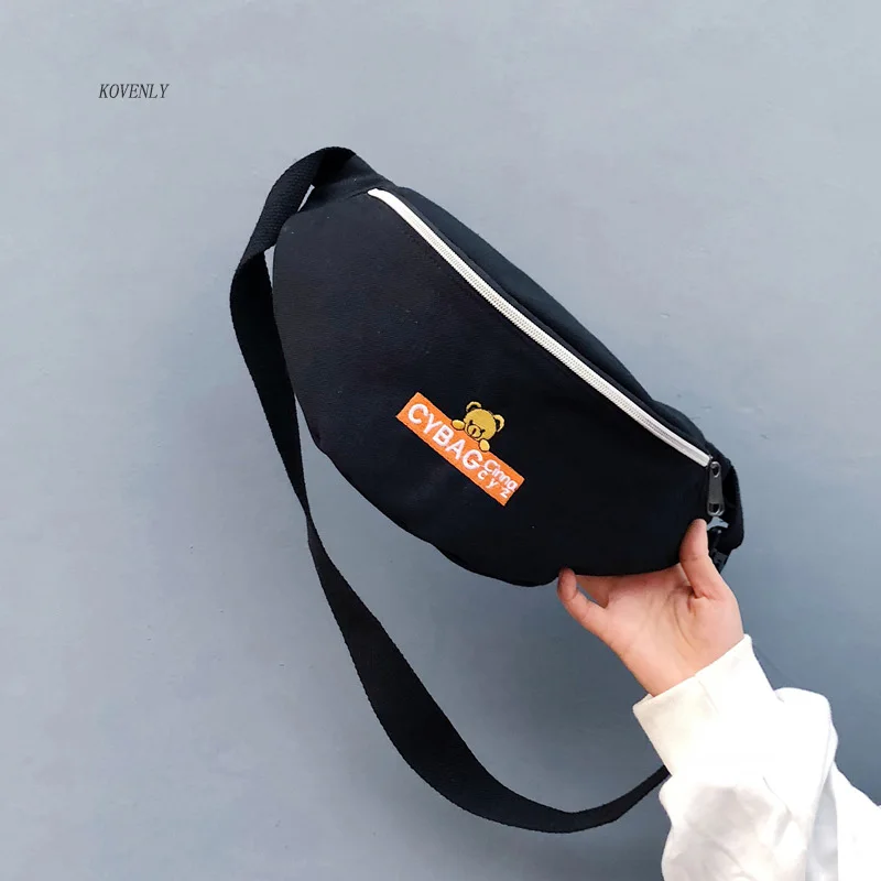 

Canvas Women Belt Bag Casual Chest Bag Outdoor Fanny Pack Banana Shoulder Bags Girl Travel Bum Pack A41