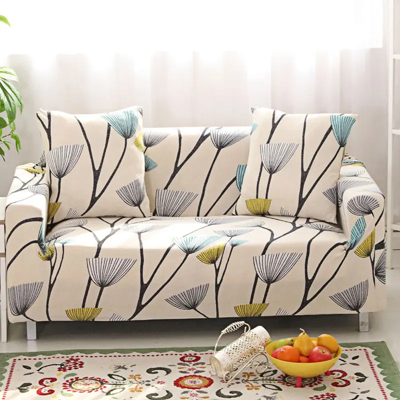 Спандекс эластичный универсальный чехол для дивана 2 и 3 сиденья Чехол геометрический протектор стрейч кресло для влюбленных диван Чехол для гостиной - Цвет: 7