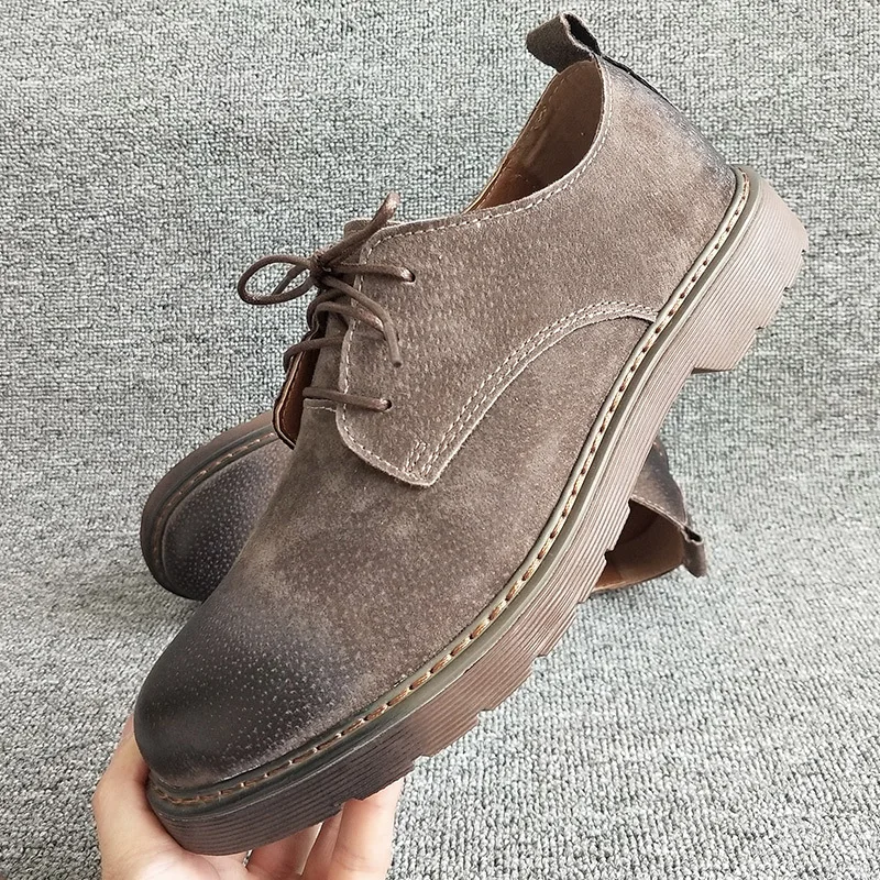 

Fashion Leisure Solid Men Martin Boots Ankle Round Toe Low Punk Motorcycle Boots Sewing Spring Autumm Lace up Outdoor Shoes