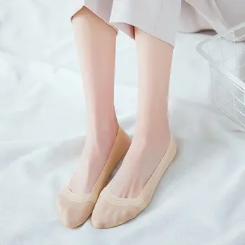 

1 Pair Woman Sock Slipper Spring Slippers Short Solid Color Lace Summer Women's Mesh Socks Women Invisible Transparent