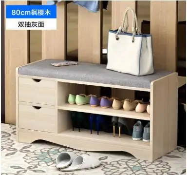 الحديث الصلبة الخشب رفوف تخزين مربع حذاء حذاء المعيشة تحتوي النفس الدائمة بو الجلود وسادة كرسي