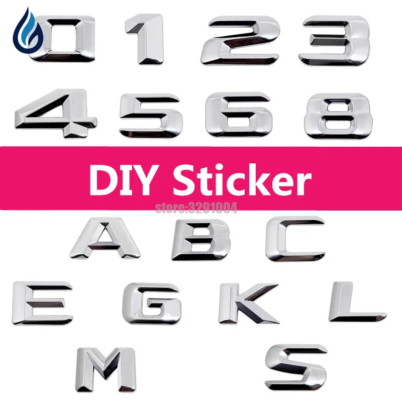 

For Mercedes Benz AMG C180 C200 C220 E180 E200 E220 S220 S250 ML350 GLK260 B200 Number Letters Rear Trunk Emblem Badge Sticker