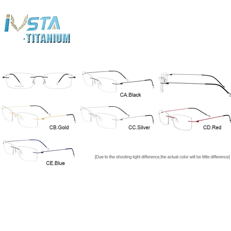 IVSTA B чистый титан для мужчин без оправы оптические очки рамки женщин бескаркасные рецепт очки сверхлегкий близорукость