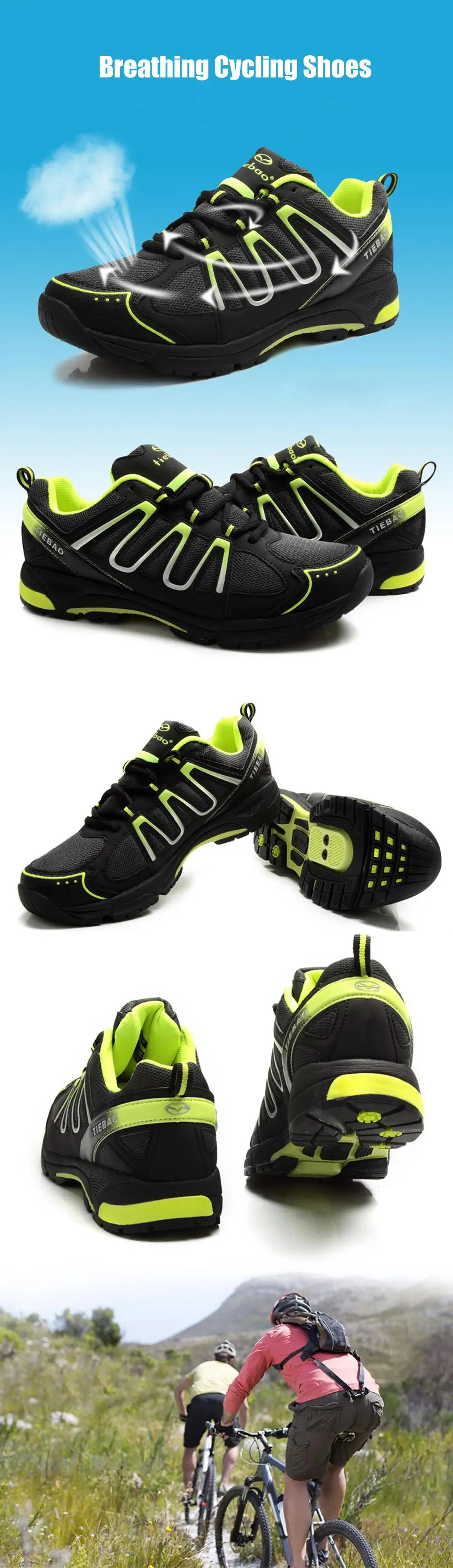Tiebao ciclismo sapatos mtb sapilha ciclismo das