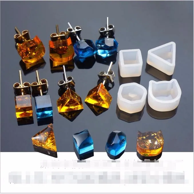 

TJP 2pcs/lot Multi Design Women Clear Silicone Mold For Making Jewelry Earrings DIY Mold Resin Casting resin molds for jewelry