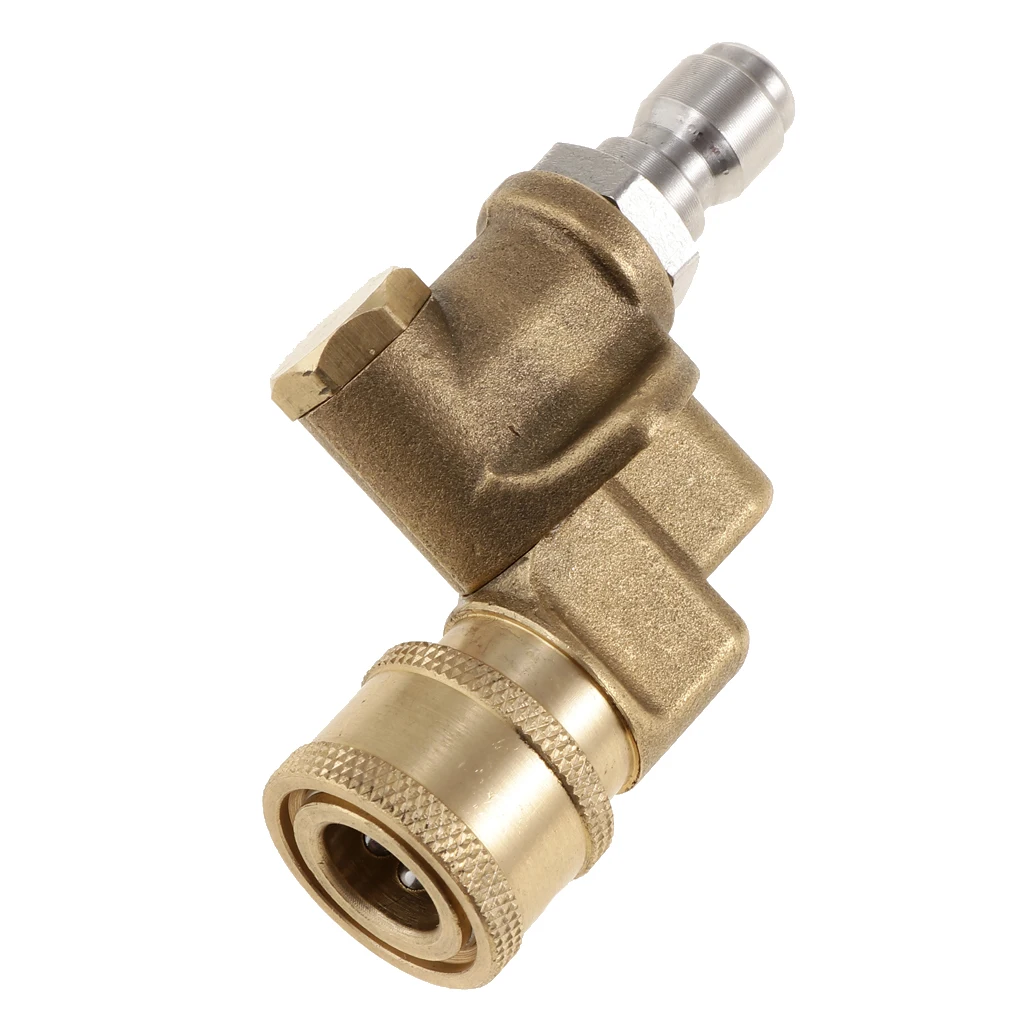 Pressure Washer Spray Nozzle Tips Quick Connecting Pivoting Coupler 2.5 GMP 4500PSI 1/4'' Plug 90 Degree
