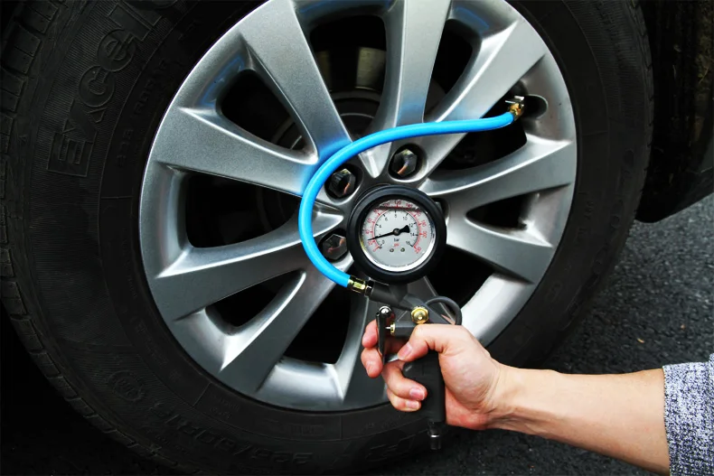 

Oil hydraulic tire pressure gauge tyre pressure monitor with tire exhaustion outgassing valve and air entrainment valve