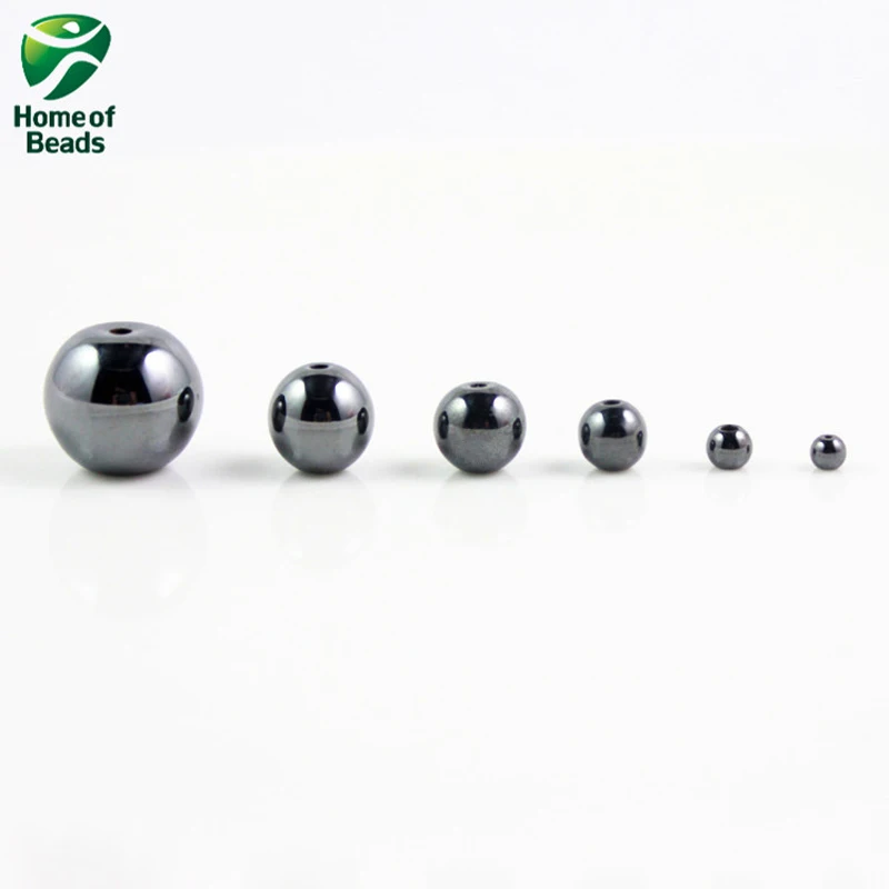 

AAA Quality Hematite loose beads black 2 3 4 6 8 10 12 14mm (1 string/lot) For DIY Jewelry Making HLB1021