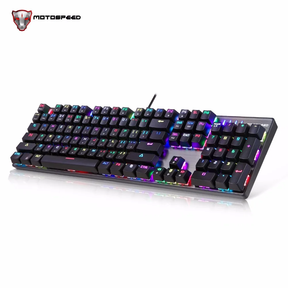 Русская клавиатура Motospeed CK104 Проводная Механическая 104 ключей RGB игровая с
