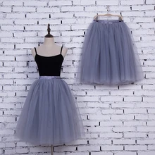

Fashion Women Skirts Female Wedding Bridesmaid Skirts Tutu Knee Length Lolita Mesh Petticoat Saia Faldas 2017