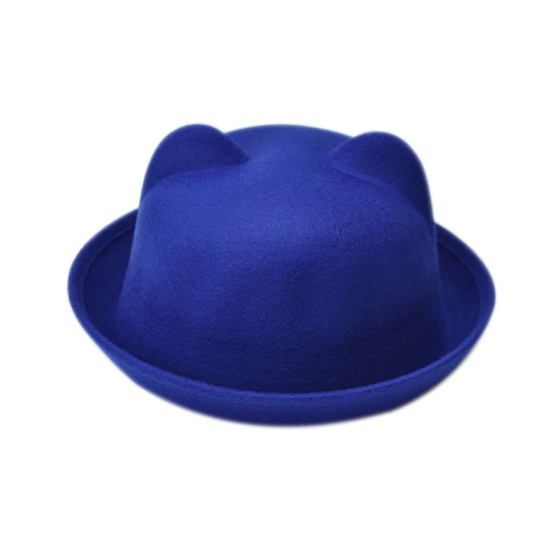 Droppshiping женская шапка с кошачьими ушками Jazz Bowler войлочная одежда шляпа весна осень цилиндр крышка s BFJ55