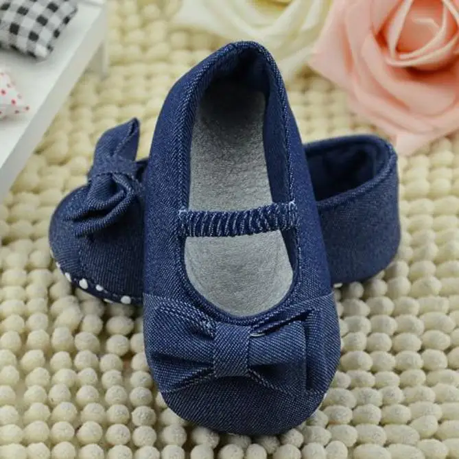 Low Price Loss Sale18 Baby Bowknot Denim Toddler Princess First Walkers Girls Kid Shoes Toddler Shoes Baby Shoes 20